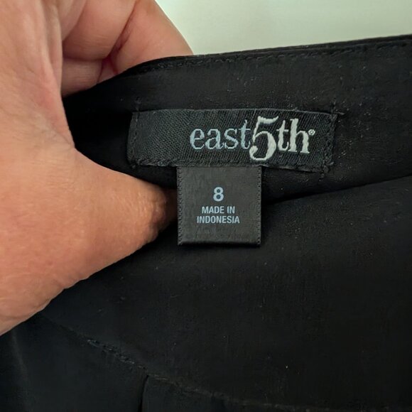 Women's Chiffon Lined Woven Black Pink Floral A-Line Skirt Sz 8 Medium EUC - Picture 3 of 8